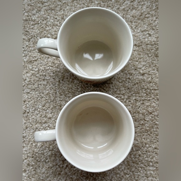 EUC Vintage Corelle Coordinates STONEWARE Set of 2 Rooster Chicken Graphic Mugs - Picture 4 of 6